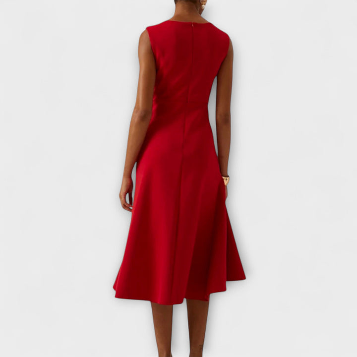 Gabriella | Draped Asymmetric Midi Dress