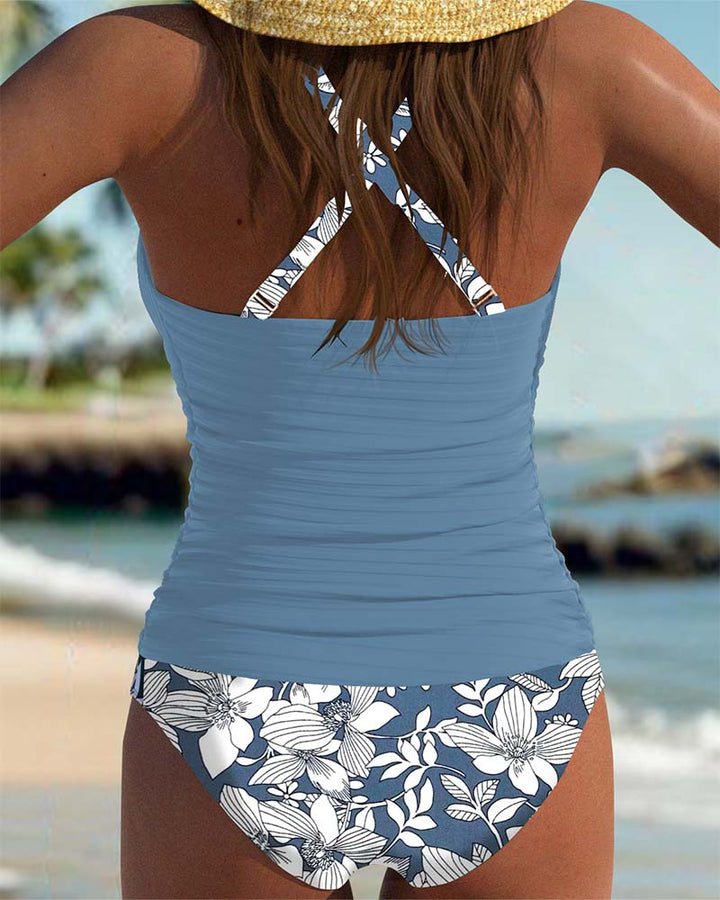 Catrina | Cross-Back Tankini with Ruffles